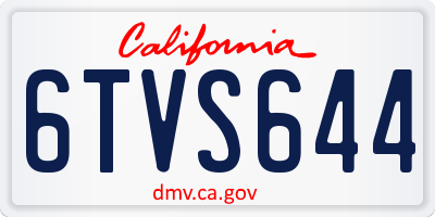 CA license plate 6TVS644