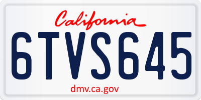 CA license plate 6TVS645