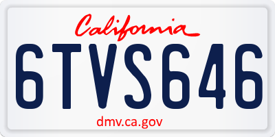 CA license plate 6TVS646