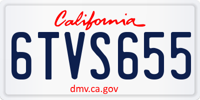 CA license plate 6TVS655