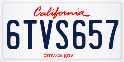 CA license plate 6TVS657