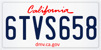 CA license plate 6TVS658