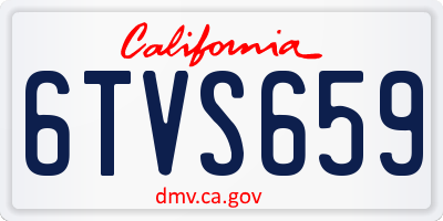 CA license plate 6TVS659
