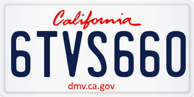 CA license plate 6TVS660