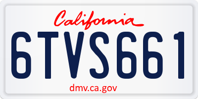 CA license plate 6TVS661