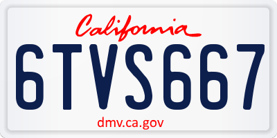 CA license plate 6TVS667