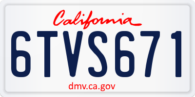 CA license plate 6TVS671