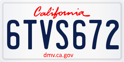 CA license plate 6TVS672