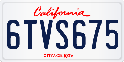 CA license plate 6TVS675