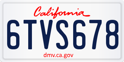 CA license plate 6TVS678