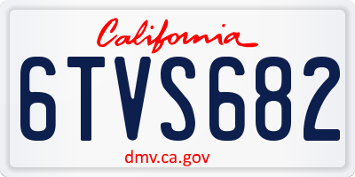 CA license plate 6TVS682
