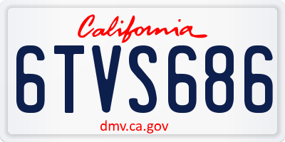 CA license plate 6TVS686