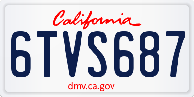 CA license plate 6TVS687