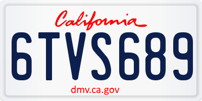 CA license plate 6TVS689