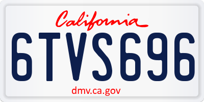 CA license plate 6TVS696