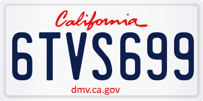 CA license plate 6TVS699