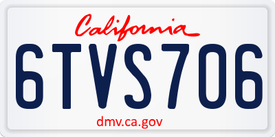 CA license plate 6TVS706