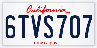 CA license plate 6TVS707