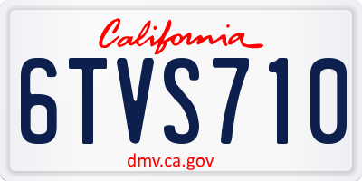 CA license plate 6TVS710