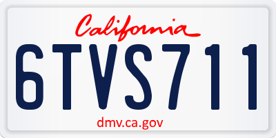 CA license plate 6TVS711