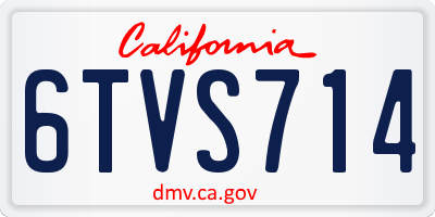CA license plate 6TVS714