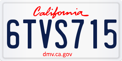 CA license plate 6TVS715