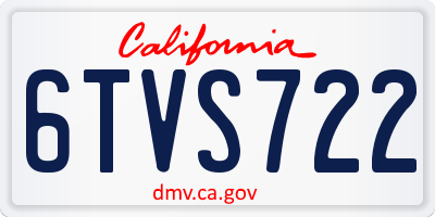 CA license plate 6TVS722
