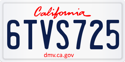 CA license plate 6TVS725