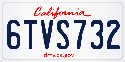CA license plate 6TVS732