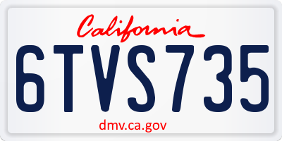 CA license plate 6TVS735
