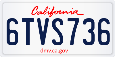 CA license plate 6TVS736