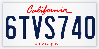 CA license plate 6TVS740