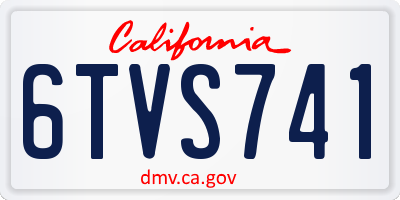 CA license plate 6TVS741