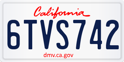 CA license plate 6TVS742