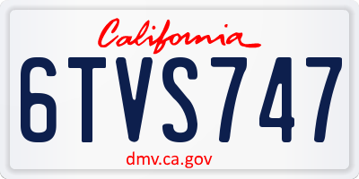 CA license plate 6TVS747