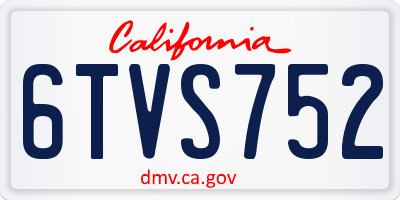 CA license plate 6TVS752