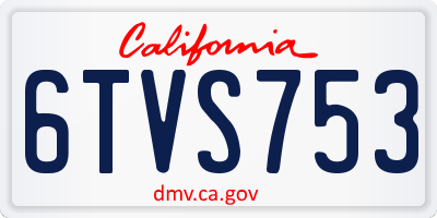 CA license plate 6TVS753