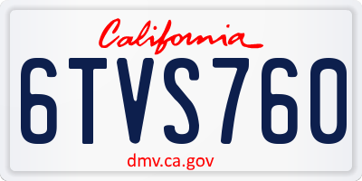 CA license plate 6TVS760