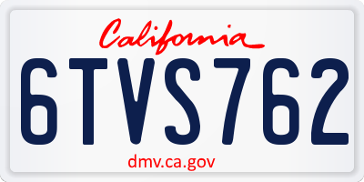 CA license plate 6TVS762