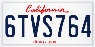 CA license plate 6TVS764