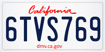 CA license plate 6TVS769