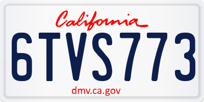 CA license plate 6TVS773