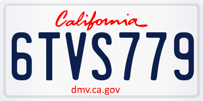 CA license plate 6TVS779