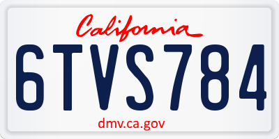 CA license plate 6TVS784