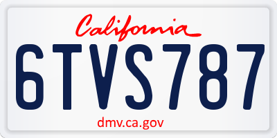 CA license plate 6TVS787