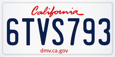 CA license plate 6TVS793