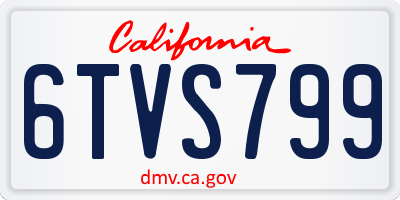 CA license plate 6TVS799