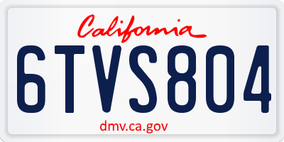 CA license plate 6TVS804