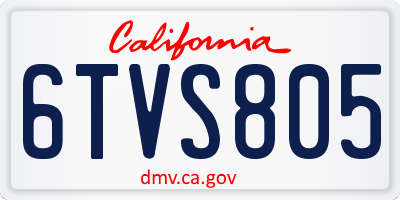 CA license plate 6TVS805