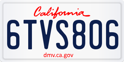 CA license plate 6TVS806